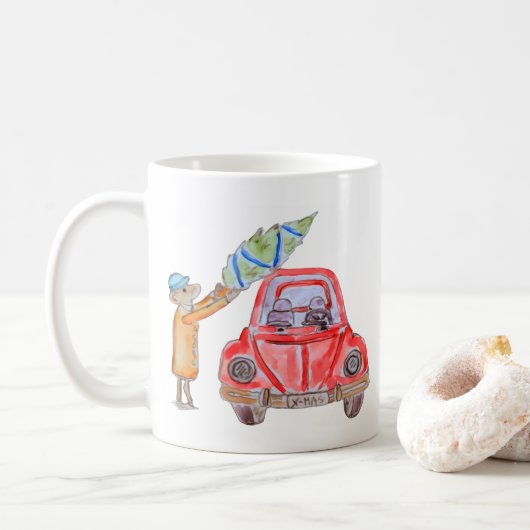 クリスマスツリーの時間！ コーヒーマグカップ (ドーナツ)