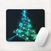 クリスマスツリーの暗闇に輝く星の緑 マウスパッド (マウス)