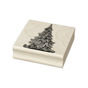 クリスマスツリーの木製の芸術のスタンプ ラバースタンプ