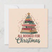 クリスマスツリーの本でいっぱい！ 教師へのプレゼント シーズンカード (正面)