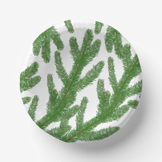 クリスマスツリーの松の枝 ペーパーボウル (正面)