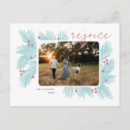 クリスマスツリーの枝と果実を喜ぶ シーズンポストカード