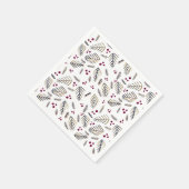 クリスマスツリーの枝と果実 – ブルゴーニュ スタンダードカクテルナプキン (角)