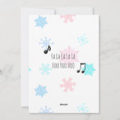 クリスマスツリーの枝に座るかわいいフクロウのカップル シーズンカード (裏面)