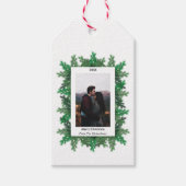 クリスマスツリーの枝の写真 ギフトタグ (正面)