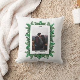 クリスマスツリーの枝の写真 クッション
