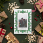 クリスマスツリーの枝の写真 シーズンカード<br><div class="desc">クリスマスの松の木の枝はカスタムあなたの休日の写真をフレーム。CC0のPixabayを介してライセンスされたテンプレート写真は、自分の写真に置き換える必要がある</div>