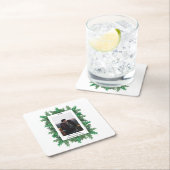 クリスマスツリーの枝の写真 スクエアペーパーコースター (インサイチュ)