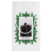 クリスマスツリーの枝の写真 スモールペーパーバッグ (正面)