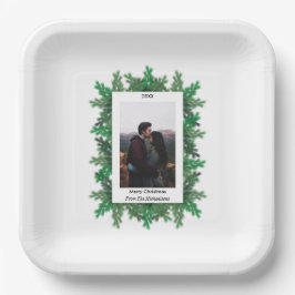 クリスマスツリーの枝の写真 ペーパープレート