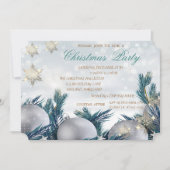クリスマスツリーの枝、ボール会社のクリスマスパーティー 招待状 (正面)