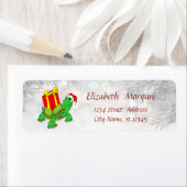 クリスマスツリーの枝，亀，サンタハット，現在 ラベル (インサイチュ)