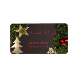 クリスマスツリーの枝，金ゴールドツリー，スター ラベル