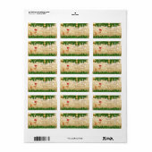 クリスマスツリーの枝,鹿サンタハット,キラキラ ラベル (フルシート)