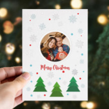 クリスマスツリーの森と雪カスタム片