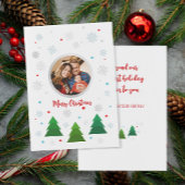 クリスマスツリーの森と雪カスタム片 箔シーズンカード