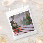 クリスマスツリーの森林列車 フェイバーバッグ (クリップ留めされた状態)