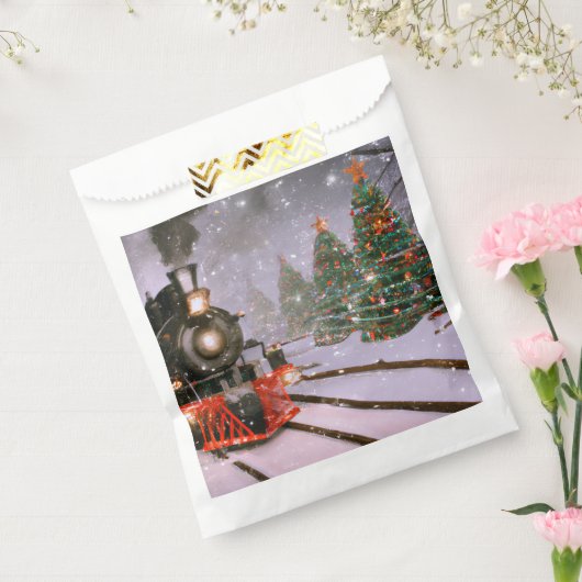 クリスマスツリーの森林列車 フェイバーバッグ (封をした状態)