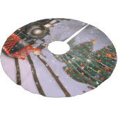 クリスマスツリーの森林列車 ブラッシュドポリエステルツリースカート (アングル)