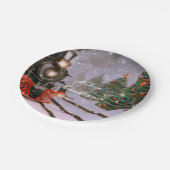 クリスマスツリーの森林列車 ペーパープレート (アングル)