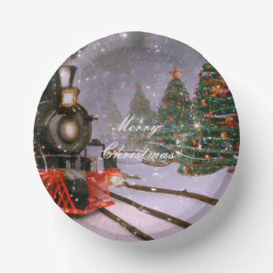 クリスマスツリーの森林列車 ペーパーボウル