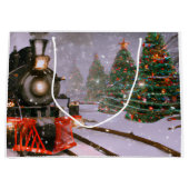 クリスマスツリーの森林列車 ラージペーパーバッグ (正面)