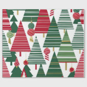 クリスマスツリーの森林包装紙 ラッピングペーパー (フラット)