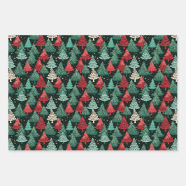 クリスマスツリーの森 ラッピングペーパーシート