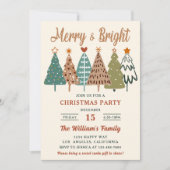 クリスマスツリーの楽しいパーティー 招待状 (正面)