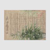 クリスマスツリーの楽譜ティッシュペーパー 薄葉紙 (正面)