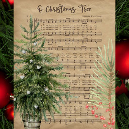 クリスマスツリーの楽譜ティッシュペーパー 薄葉紙