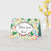 クリスマスツリーの模様 カード (黄色い花)