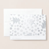 クリスマスツリーの模様 箔カード (裏面封筒付き)