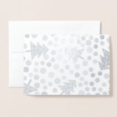 クリスマスツリーの模様 箔カード (封筒付き正面)