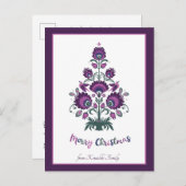 🎄クリスマスツリーの民俗学[紫、灰色]紫 シーズンポストカード (正面/裏面)
