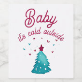 クリスマスツリーの水の色の外は寒い ワインラベル (シングルラベル)