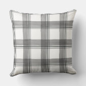 クリスマスツリーの水の色グレーブラックプレイド クッション (裏面)