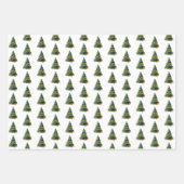 クリスマスツリーの水の色メリーハッピーすてき ラッピングペーパーシート (正面3)