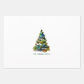 クリスマスツリーの水の色メリーハッピーすてき ラッピングペーパーシート (正面)