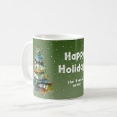 クリスマスツリーの水の色メリーハッピーファすてきミリ コーヒーマグカップ (正面左)