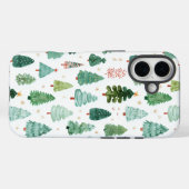 クリスマスツリーの水彩パターン Case-Mate iPhoneケース (裏面 (横))