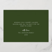 クリスマスツリーの水彩写真 松の枝 箔シーズンカード (裏面)