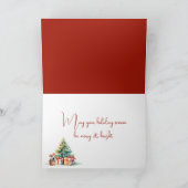 クリスマスツリーの水彩犬 カード (内部)