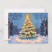 クリスマスツリーの水彩画 シーズンカード (正面)