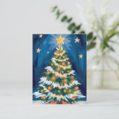 クリスマスツリーの水彩画 シーズンカード (スタンド正面)