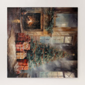 クリスマスツリーの水色 ジグソーパズル (横)