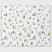 クリスマスツリーの水色 ラッピングペーパー (フラット)