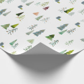 クリスマスツリーの水色 ラッピングペーパー (角)