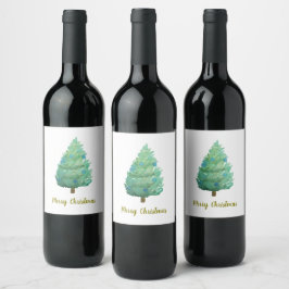 クリスマスツリーの水色 ワインラベル