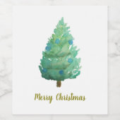 クリスマスツリーの水色 ワインラベル (シングルラベル)